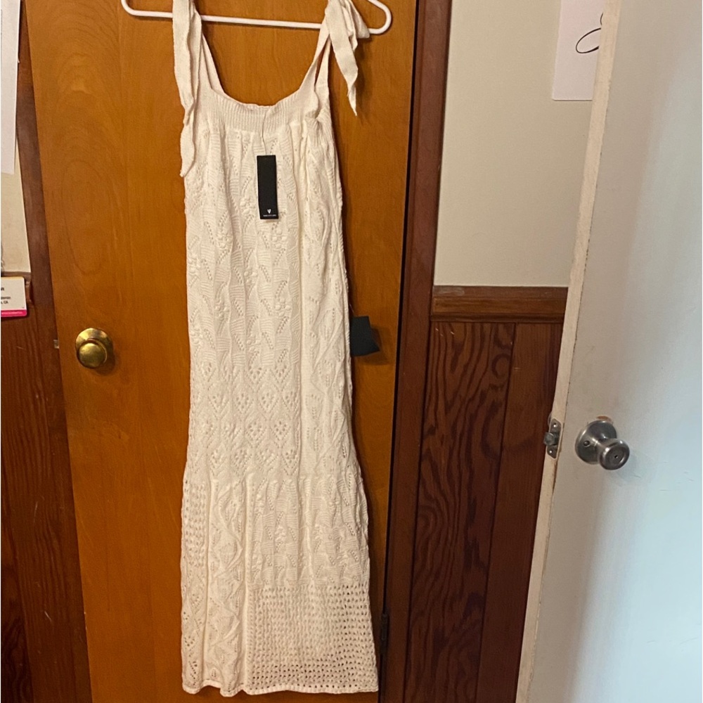 Lulu's Cream Textured Maxi Dress